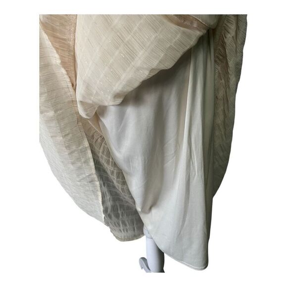 Versona Ivory Tiered Smocked Babydoll Maxi Dress L - Picture 6 of 9